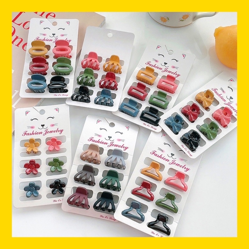 【Ready Stock】Hair Clip Matte Gloss Colour Mini Jaws Clip Hairclips Hair ...