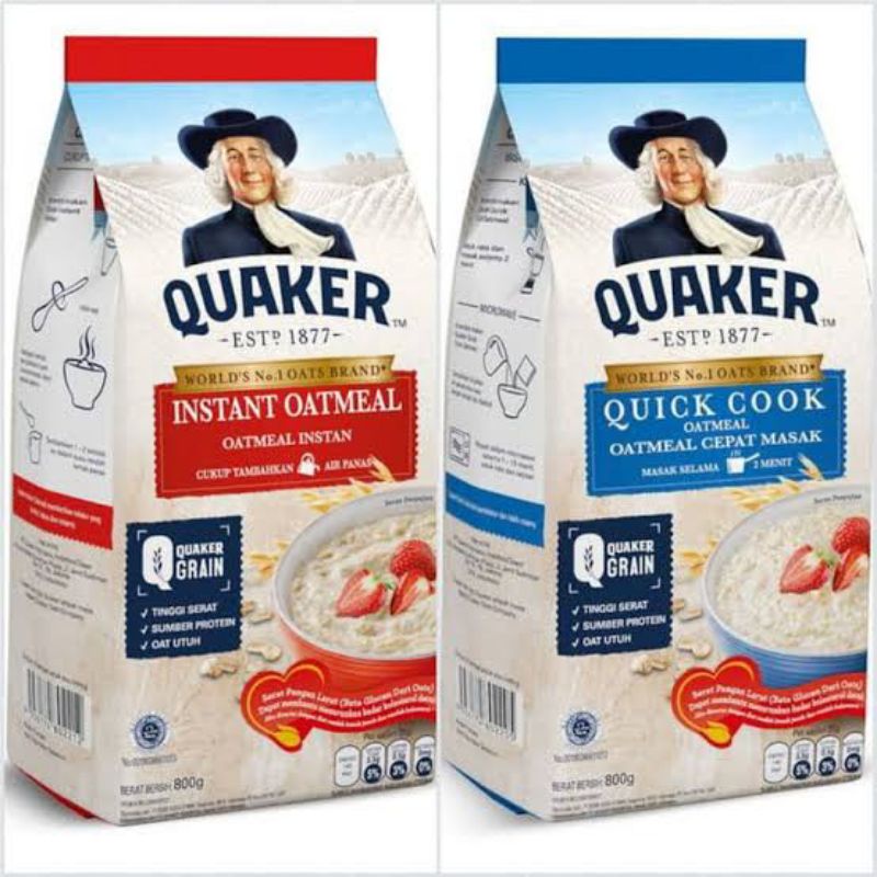 QUAKER Quail oatmeal instant / quick cooking 200g / 800g | Shopee Malaysia