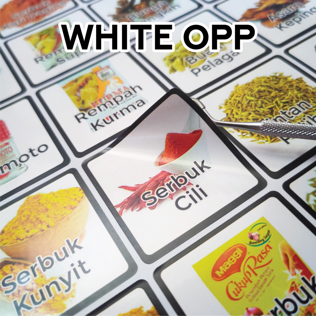 40 List Sticker Dapur Kitchen Label Rempah Ratus Murah Kalis Air Shopee Malaysia