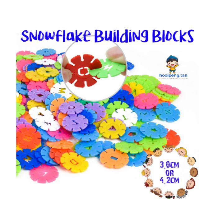 Snowflake Building Blocks (100Pcs 3.0cm/4.2cm) Montessori Assembling ...