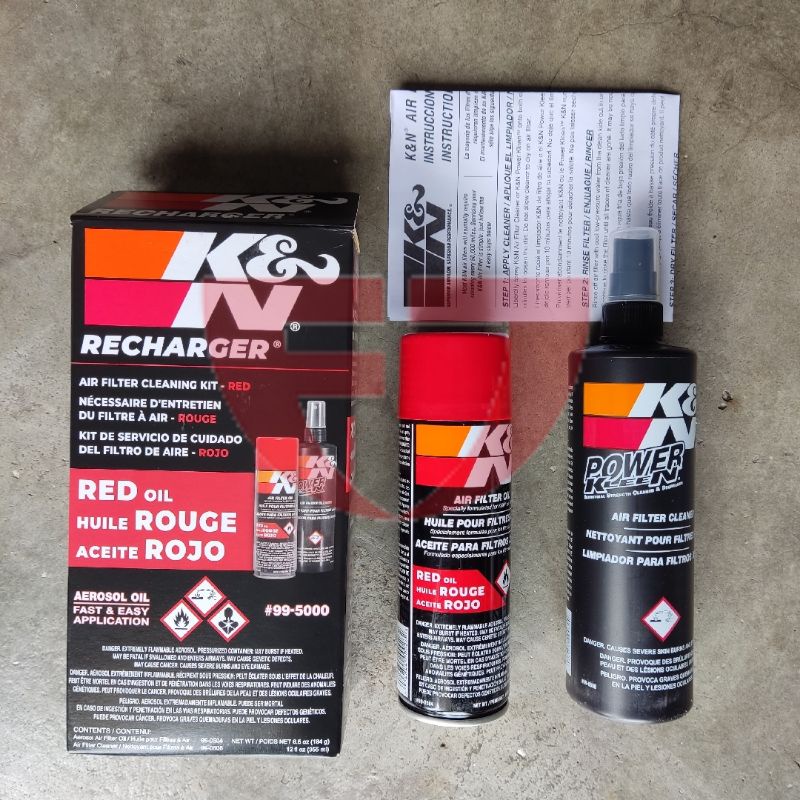 K&N Recharger Kit 995000 Air Filter Cleaning Kit (Aerosol) Shopee