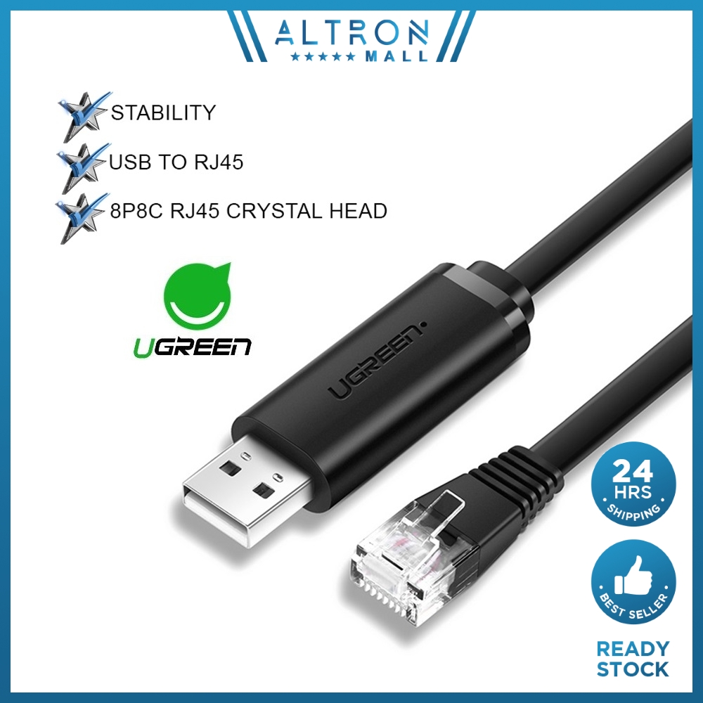 UGREEN 1.5 Meter USB to RJ45 Console Cable RS232 Serial Adapter Cisco ...