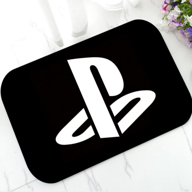Cool Black Playstation Controller Buttons Gaming Doormat Video