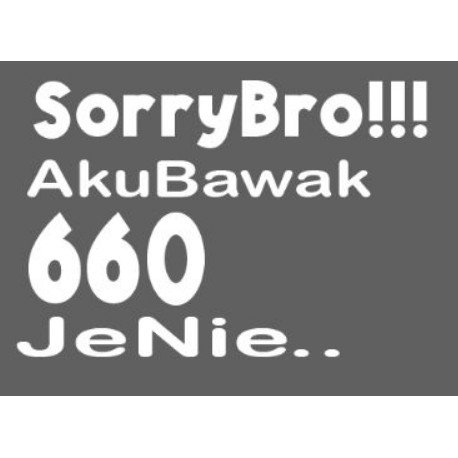 SORRY BRO!!! STICKER CERMIN, CAR STICKER, BONET, BUMPER.MIROR, BODY ...