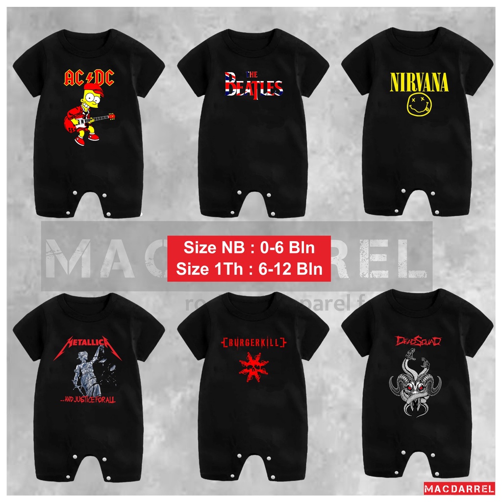 Baby Clothes Metal Band Baby Romper Nirvana Metallica ACDC, Deadsquad ...