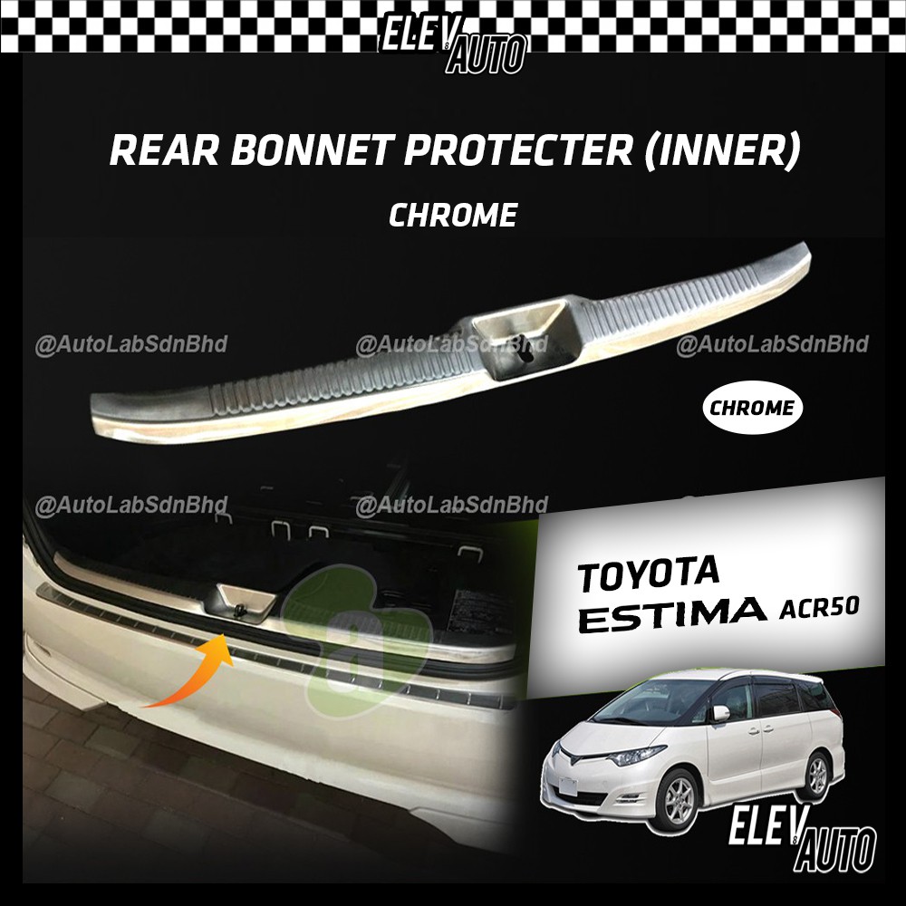 Toyota Estima ACR50 Rear Bonnet Protector Guard Chrome (Inner) | Shopee ...