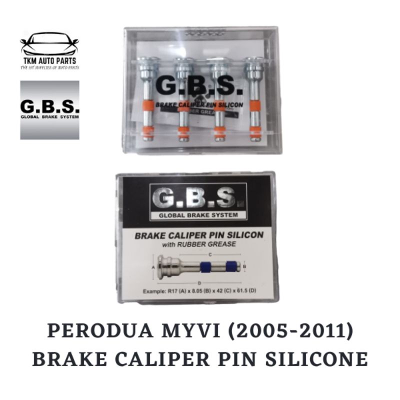 PERODUA MYVI (20052011) BRAKE CALIPER PIN SILICONE (G. B. S.) Shopee