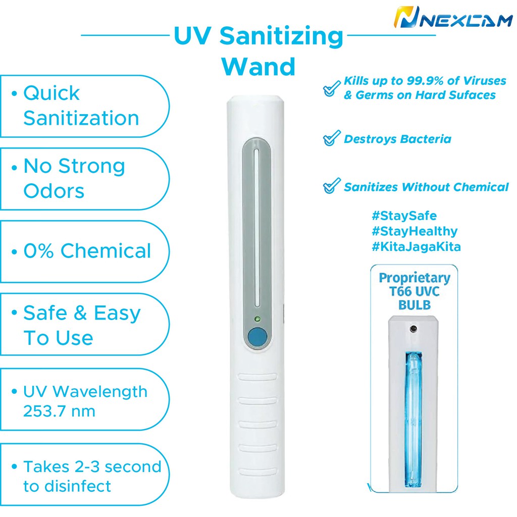 NEXCAM SUNCATCHER UV Sanitizing Wand Portable Germicidal UVC Light