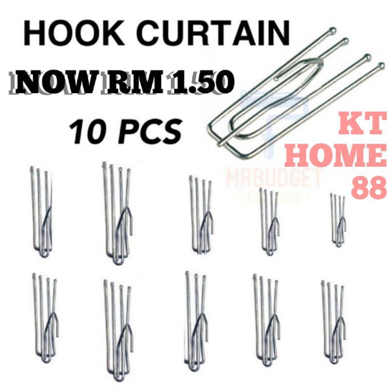 Besi Langsir 10pcs/curtain hook/cakuk langsir/hook langsir (Middle Hook