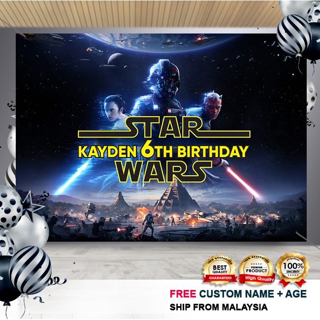 getah rambut Birthday Banner / Birthday Backdrop / Hari Jadi - Star ...