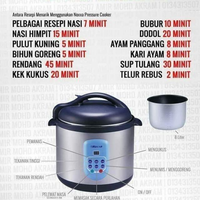 Noxxa pressure cooker berapa liter new arrivals