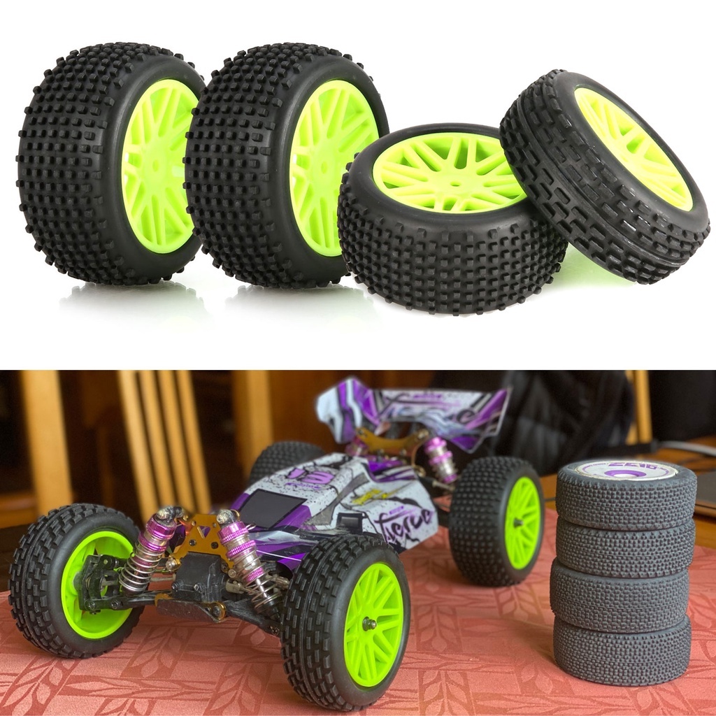 4pcs 86mm Rim Rubber Tires Tyre Wheel for 1/10 1/12 1/14 wltoys 124019 ...