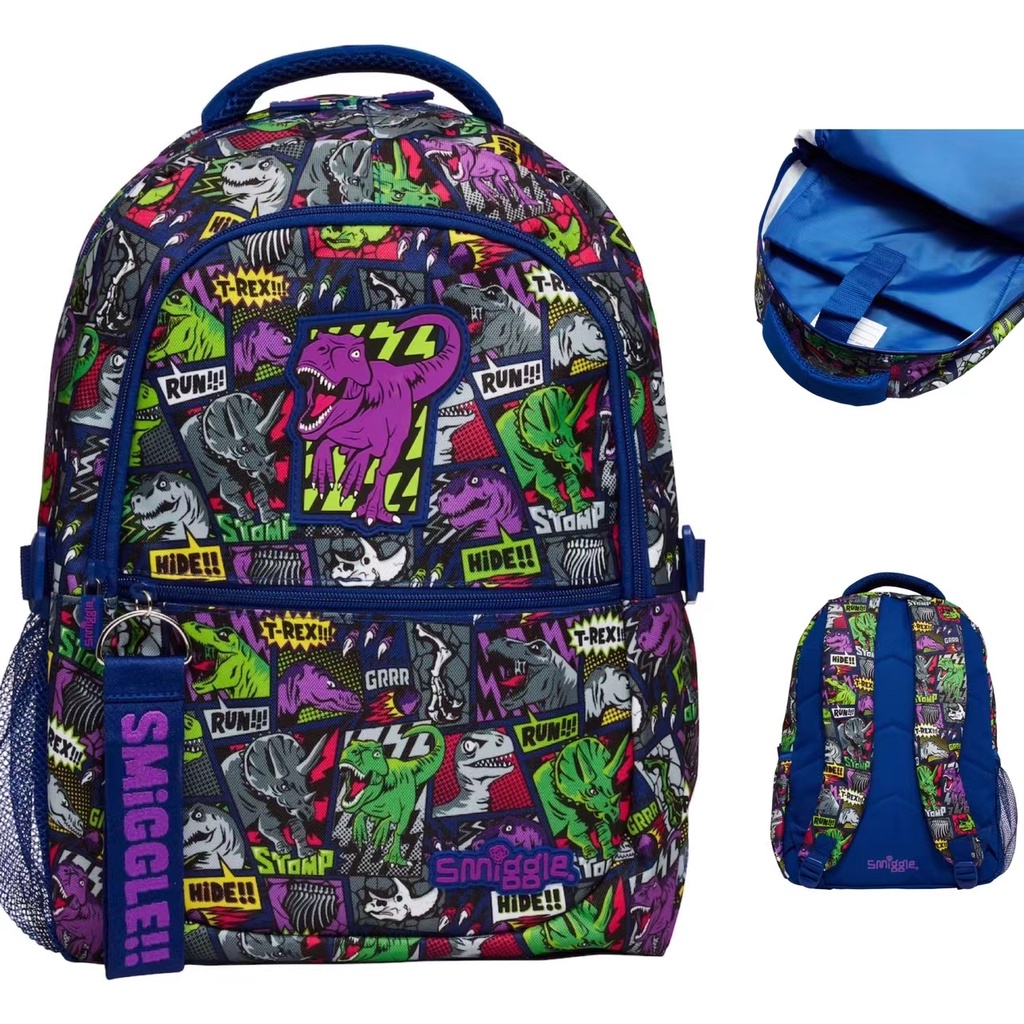 Purple dinosaur backpack sale