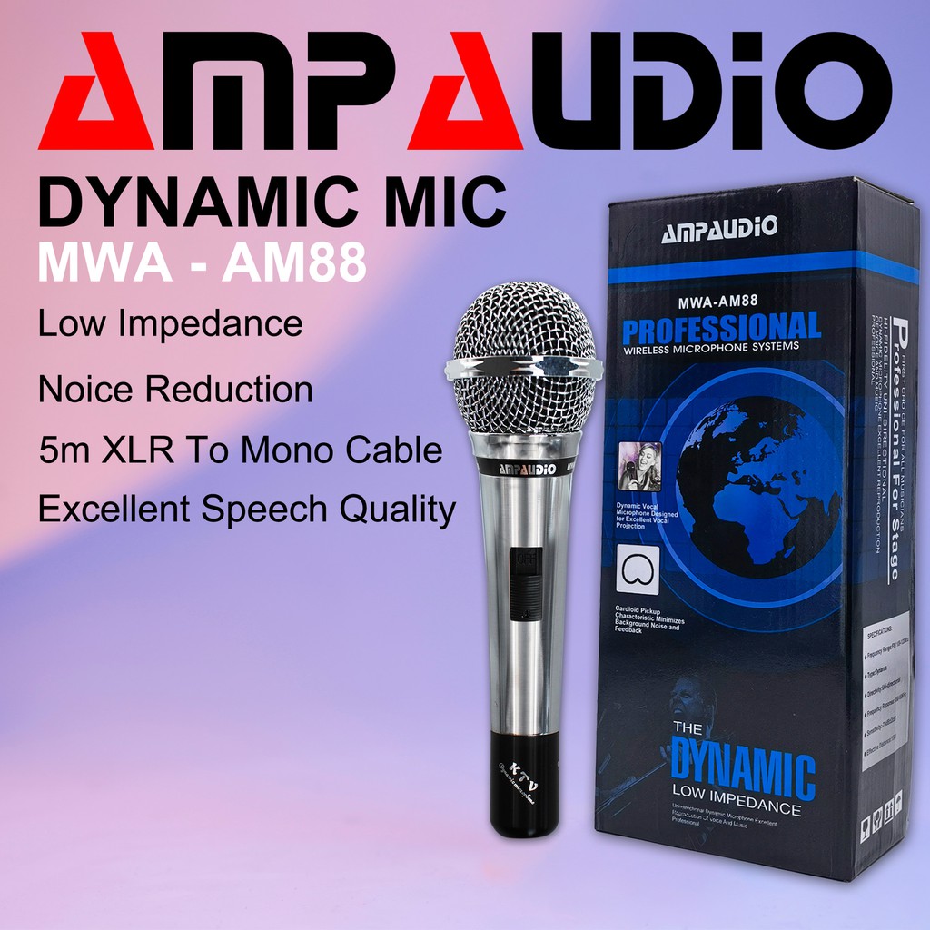 Professional Microphone Ampaudio AM88 Karaoke wired Singing Vocal ...