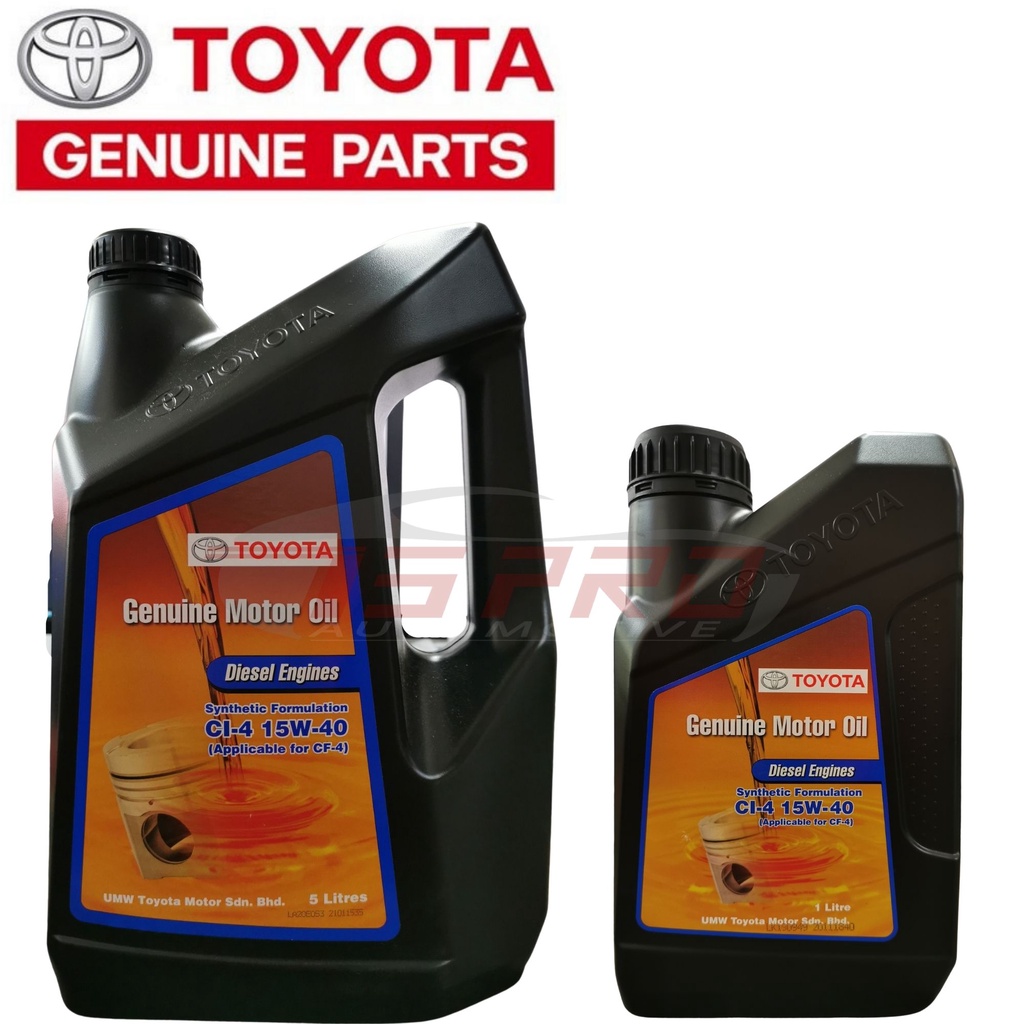 Toyota Hilux Fortuner KUN25 6 GUN125 6 GUN155 6 Genuine 15W40 Engine Oil Minyak Enjin (For