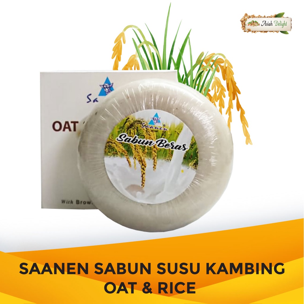 Sabun Susu Kambing Goats milk Oat & rice bran cream bar with brown