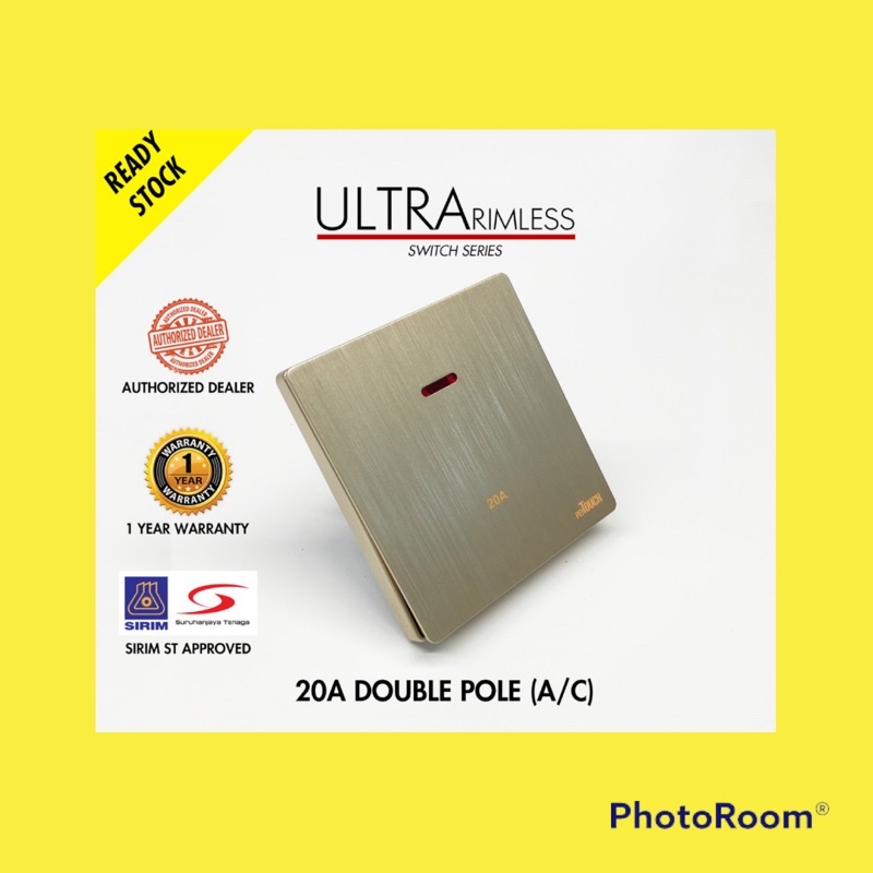 **READY STOCK reTouch Ultra Rimless 20A Double Pole Switch With Neon ...
