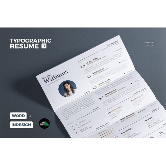 [Promo] Typographic CV Resume Cover Letter Volume 1 Template Word ...