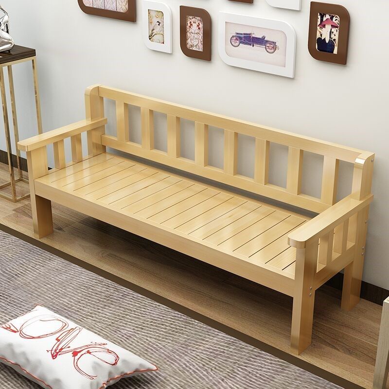 {j}Solid Wood Sofa Combination ThreeSeat Pine Sofa Bench Small