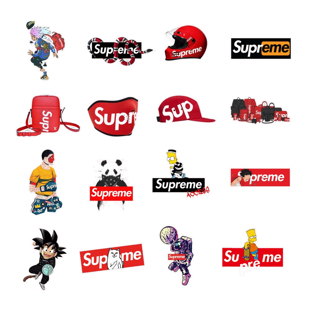 SUPREME Series 50 pcs DIY Waterproof Non Repeating Stickers Pack ...