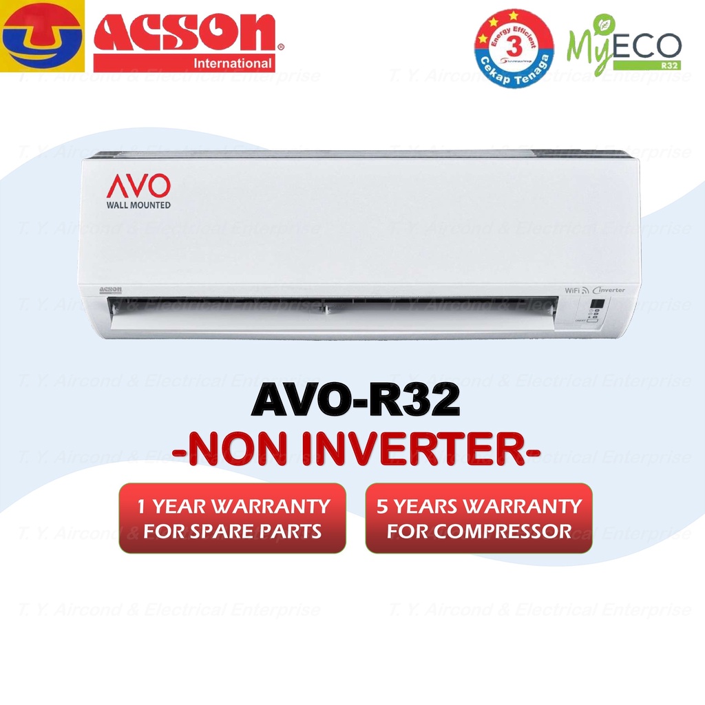 ACSON R32 AVO (Non-Inv) Air Conditioner (1.0HP, 1.5HP, 2.0HP & 2.5 HP ...