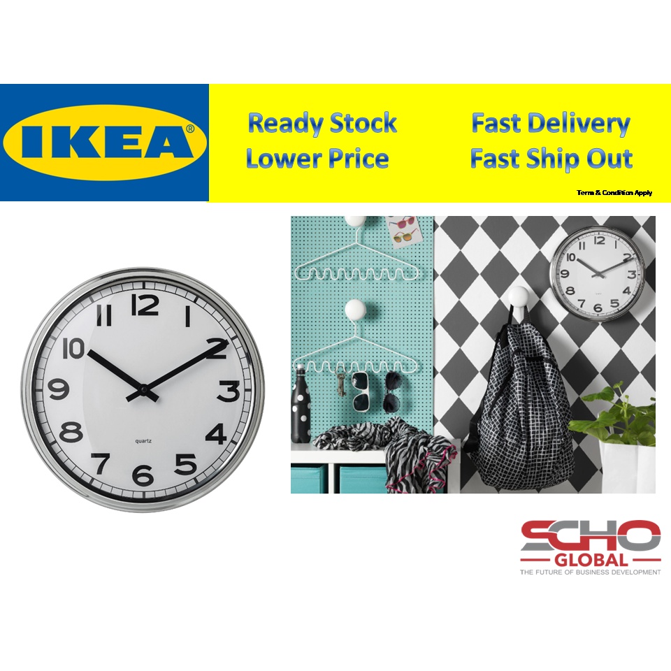 STURSK Wall clock, low-voltage/black, 10 ¼ - IKEA