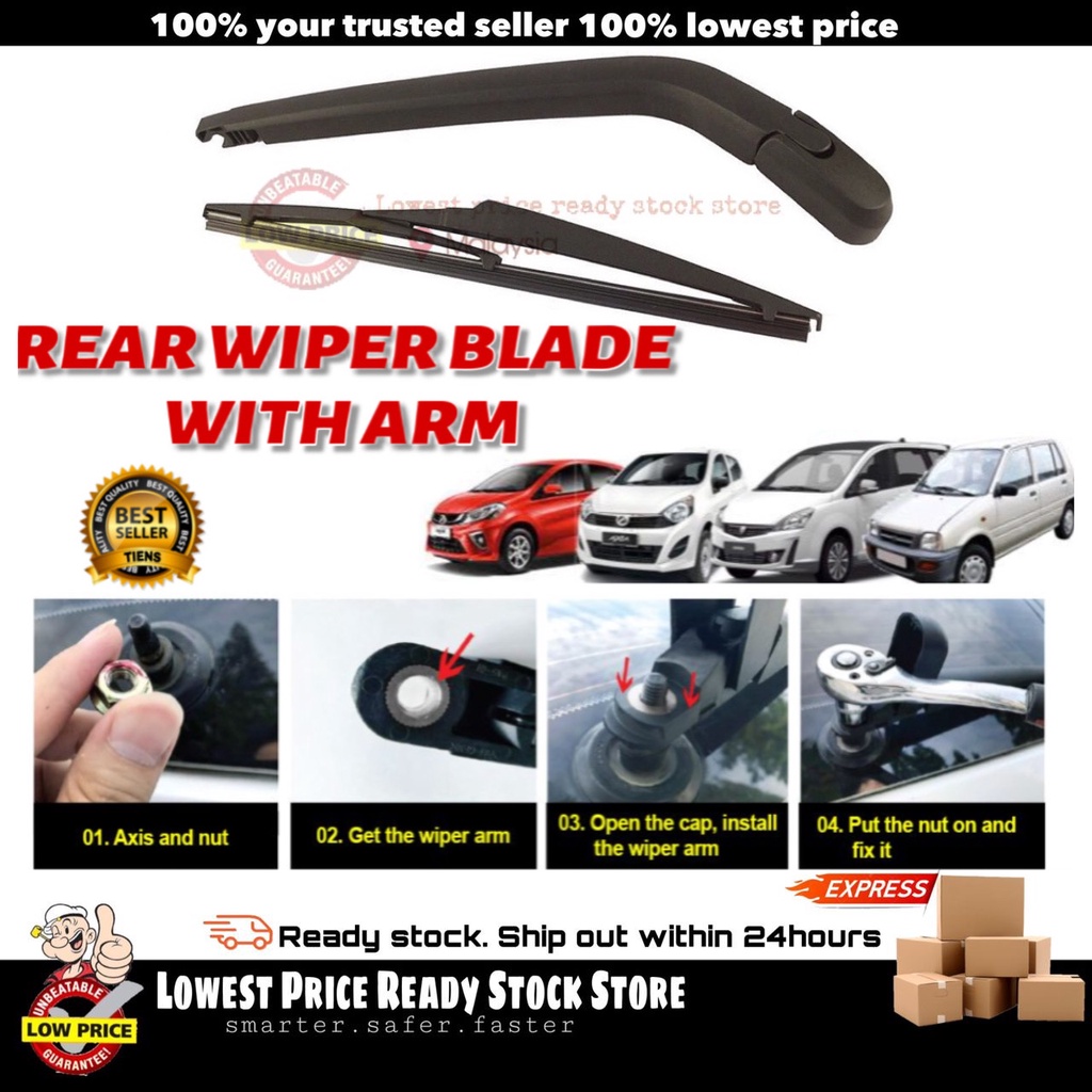 Car Rear Wiper Arm Rear Wiper Blade with Arm For Myvi Viva Kelisa ...