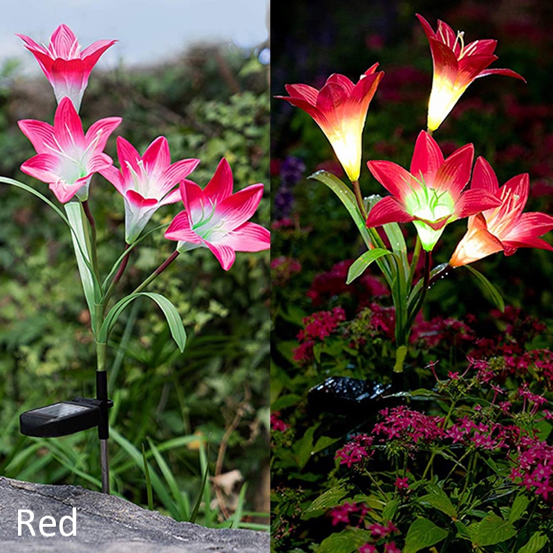 Solar Flower Rose Lily Lights for Garden Wedding Decorations | Shopee