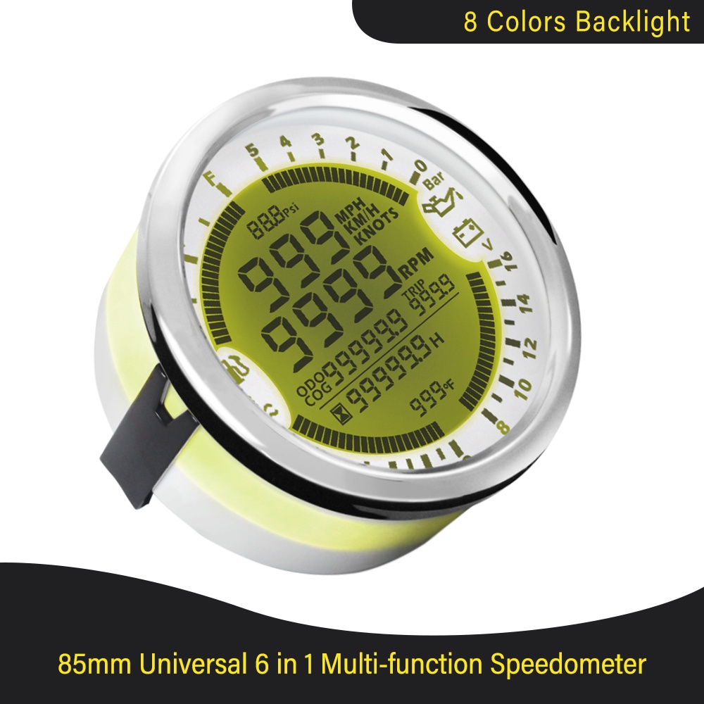 6 In 1 Multifunction GPS Speedometers 0-999MPH Km/H Knots
