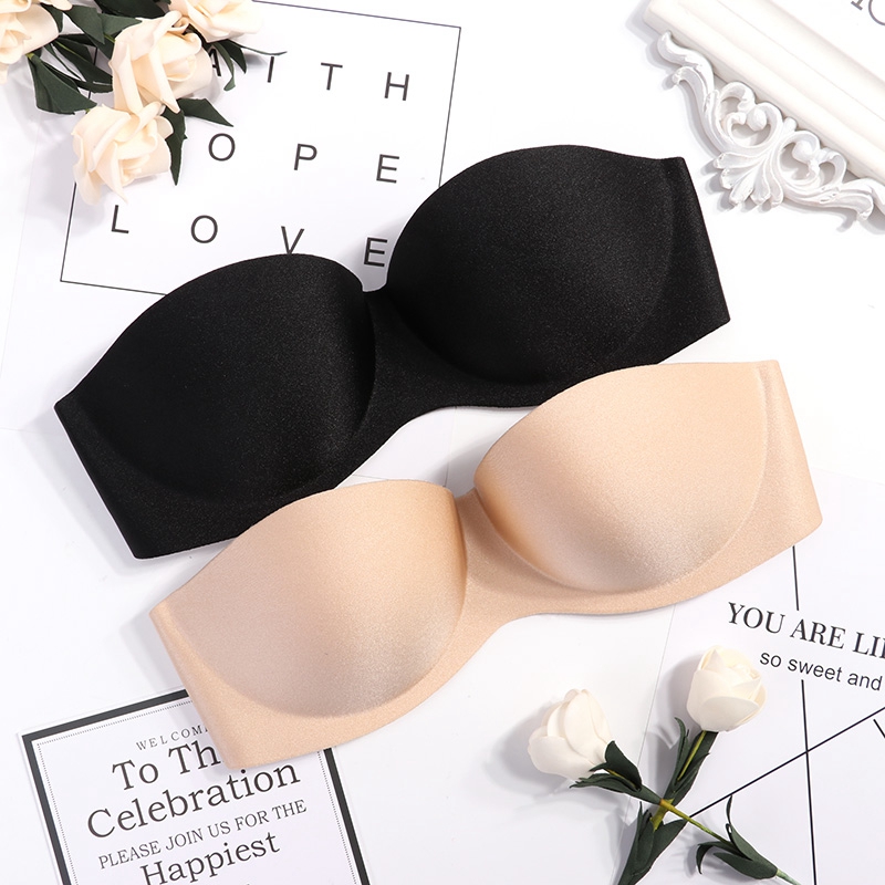 Sexy Ladies Full-Cup Strapless Invisible Transparent Women Bra