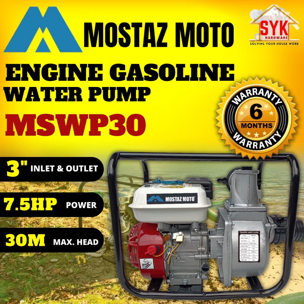 SYK MOSTAZ MOTO MSWP30 3" Gasoline Engine Water Pump Engine pump Pam