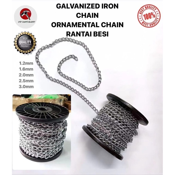 GALVANIZED IRON CHAIN / ORNAMENTAL CHAIN/RANTAI BESI电镀珠链/ Rantai Besi ...