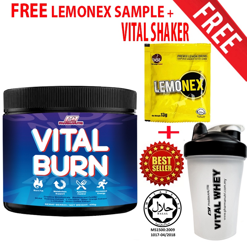 Vital Burn Halal Fat Burner PreWorkout 400g40 ser [Original