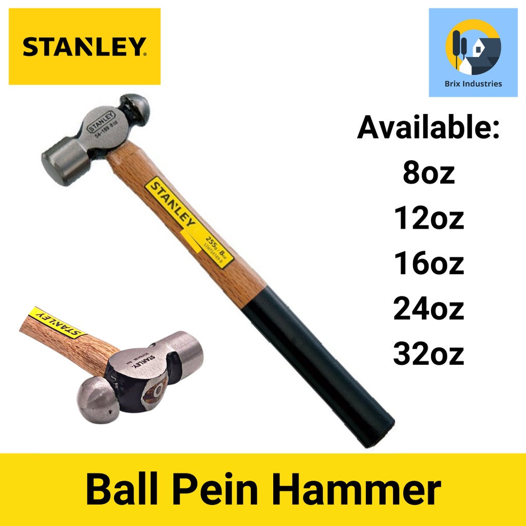 Stanley Ball Pein Hammer Wooden 8oz 12oz 16oz 24oz or 32oz Heavy Duty ...