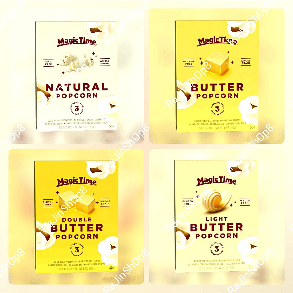 MAGICTIME Microwave Popcorn Light Butter / Double Butter /Butter
