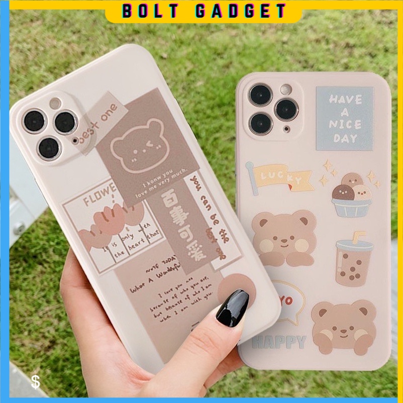 Cute Bear Case For iPhone 14 13 12 11 15 Pro Max XS Max XR 7 8 Plus ...