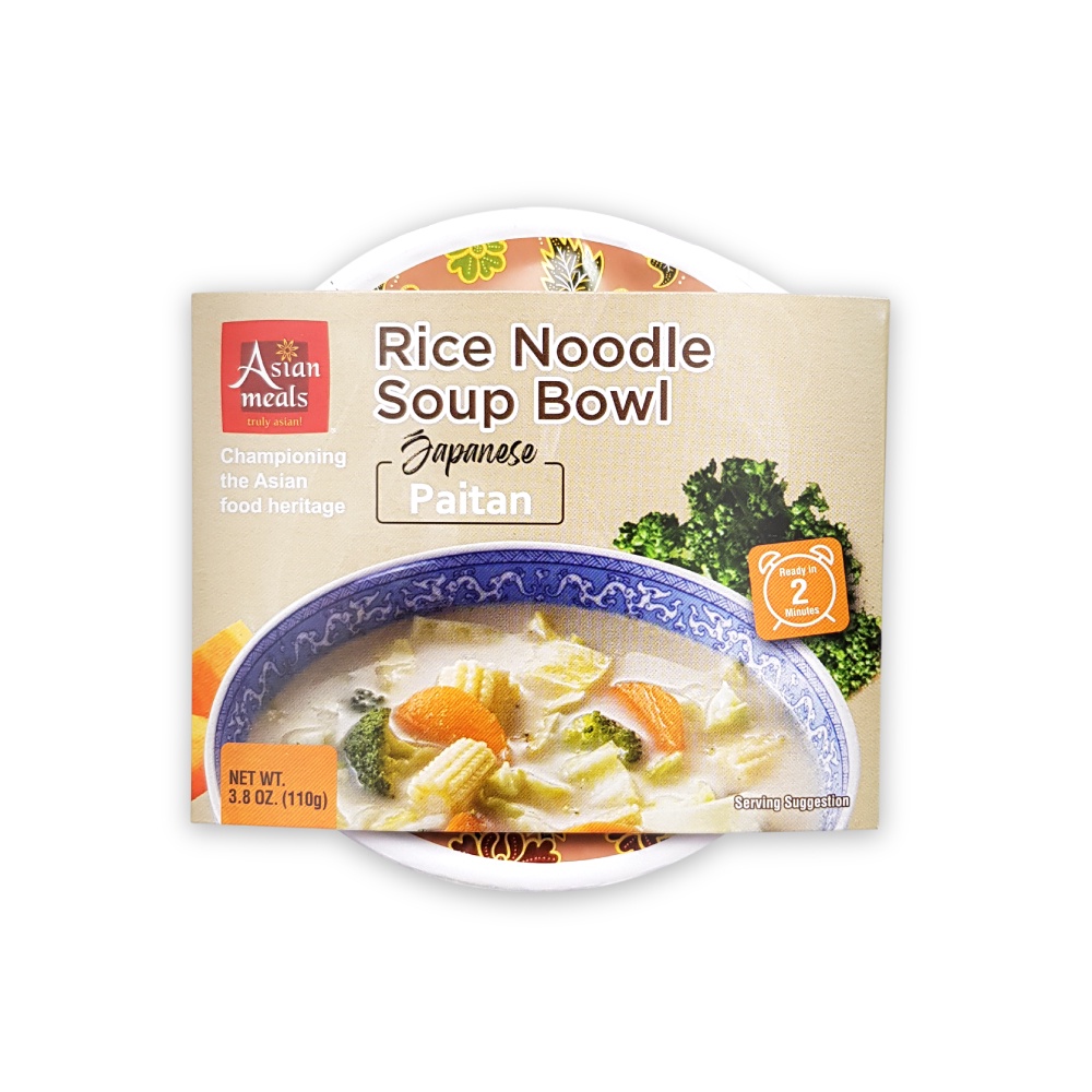 [1 bowl] Asianmeals Rice Noodle Soup Bowl Japanese Paitan Flavors, 110g