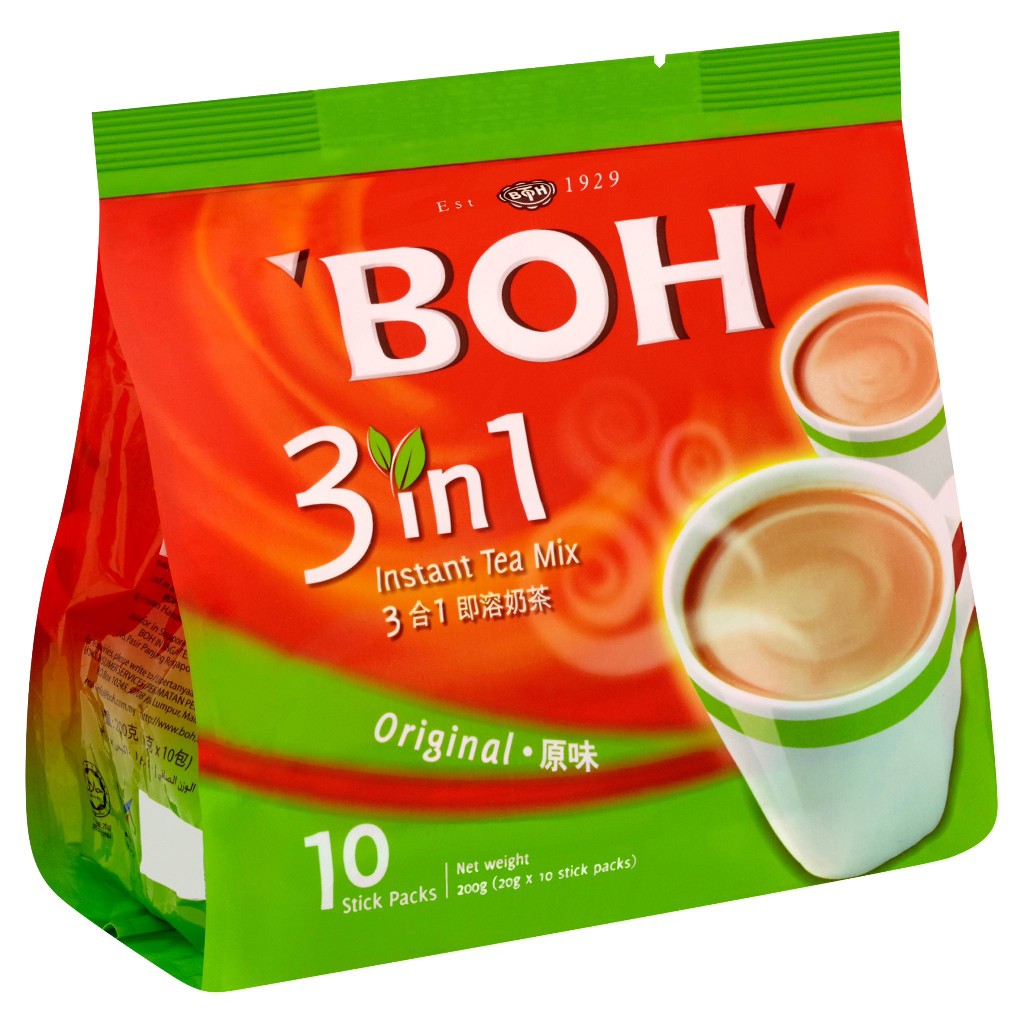 BOH Teh Tarik Original Instant Milk Tea Beverage 12 Stick Packs x 27g ...