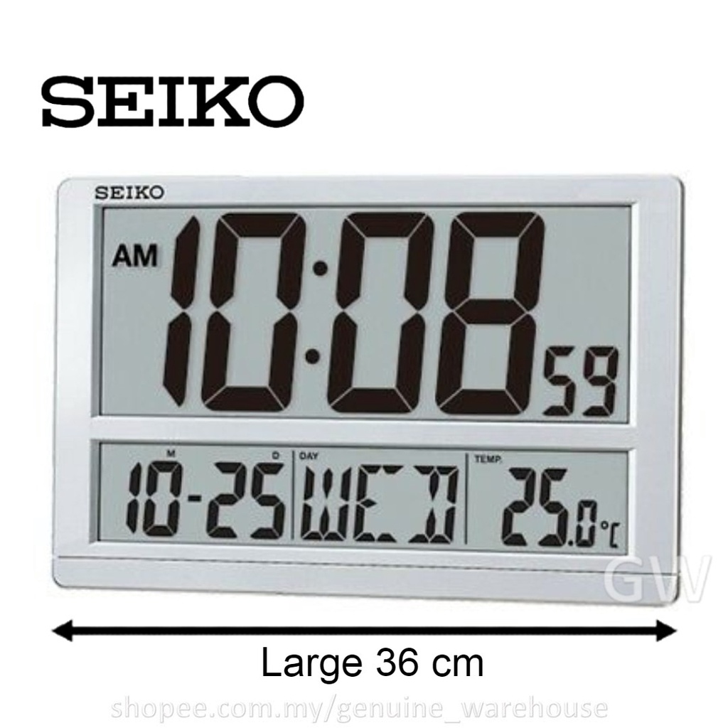 100 ORIGINAL SEIKO Digital Large LCD Desktop Wallmount Rectangular Clock QHL080 QHL080S Jam Dinding