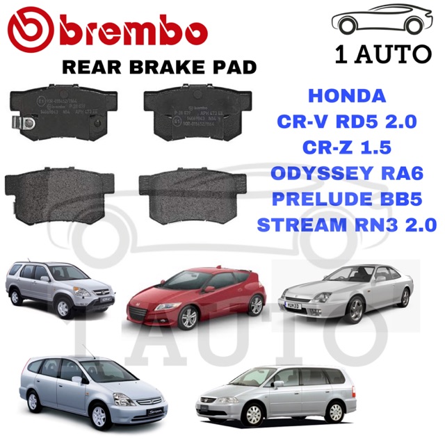 GENUINE BREMBO REAR (BELAKANG) BRAKE PAD HONDA CRV RD5 CRZ STREAM RN3