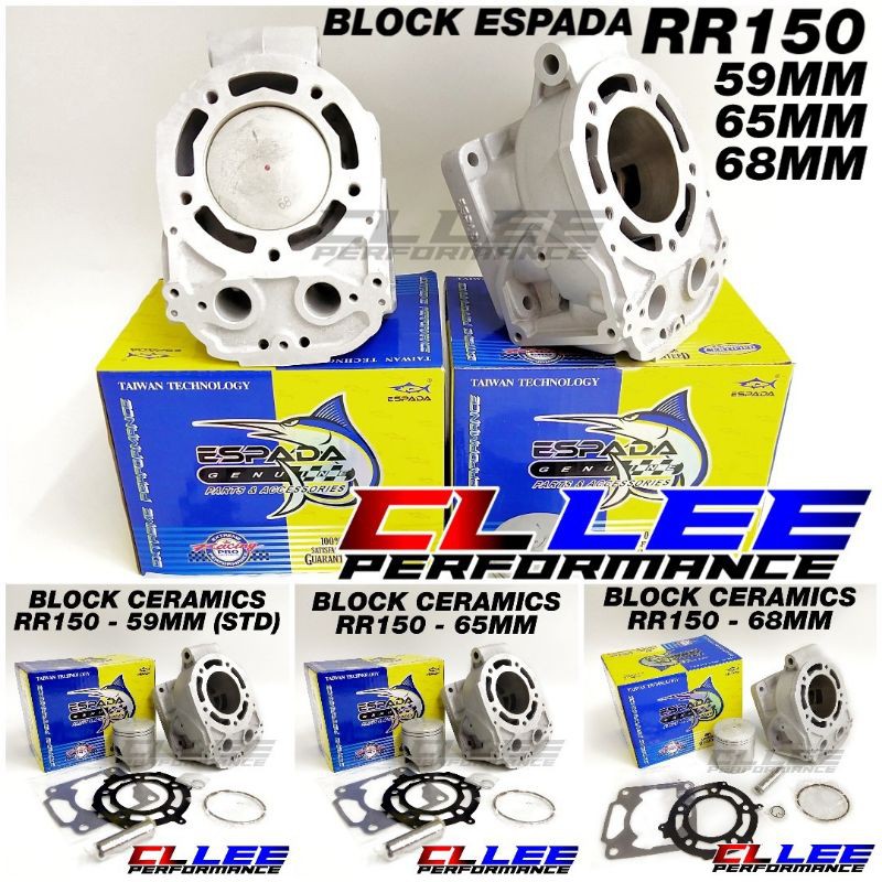 RR150 / ZX150 BLOCK CERAMICS ESPADA 59MM (STD) , 65MM, 68MM | Shopee ...