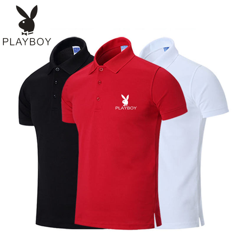 ready stock playboy Cotton polo Men's Casual Deer Embroidery Short ...