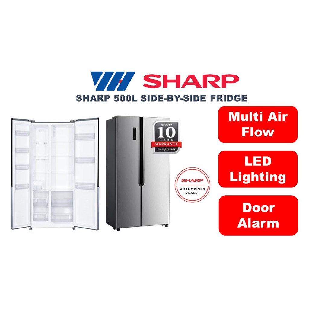 Sharp SideBySide Fridge 500L Shopee Malaysia