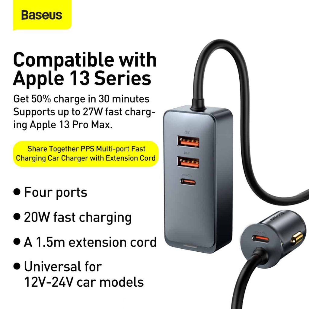 Original Baseus Car Charger Share Together PPS Multiport PD Fast