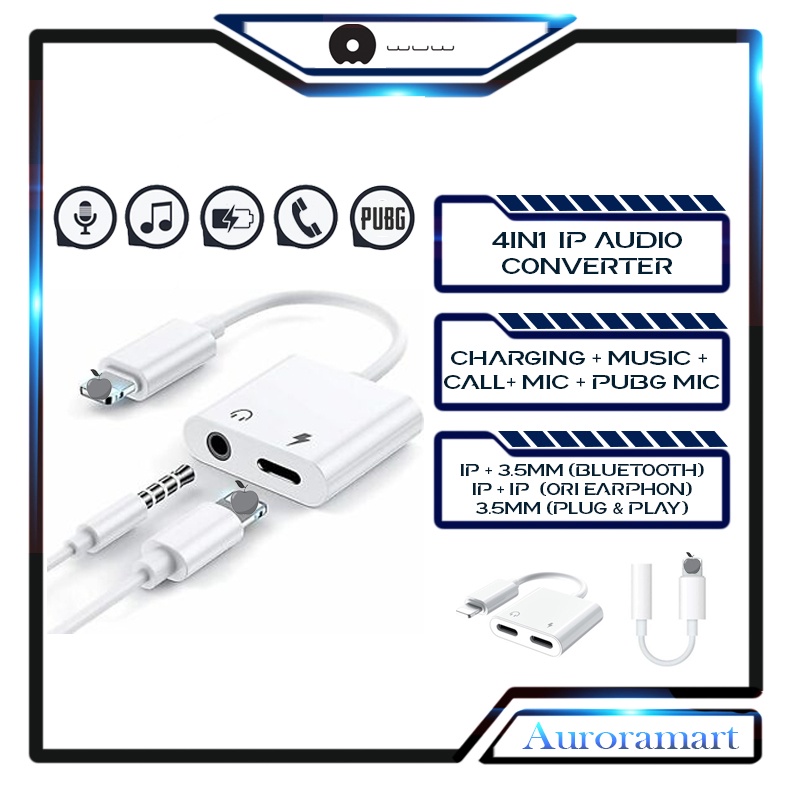 Original Audio Adapter Splitter Audio Jack Adapter Support Mic Convet ...