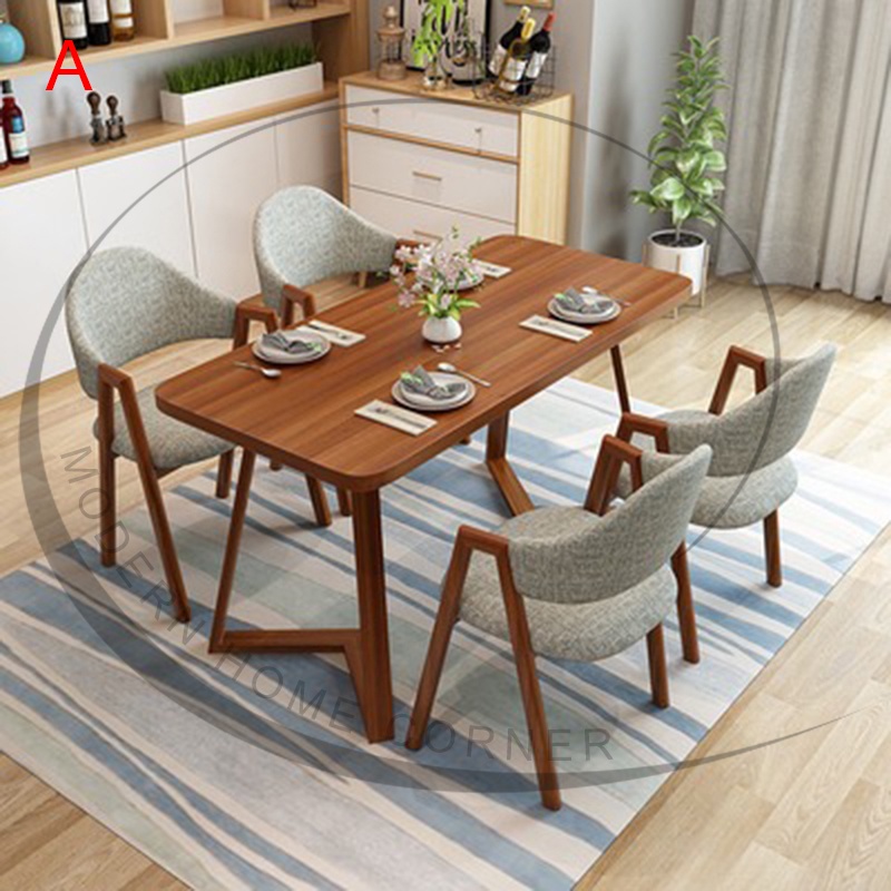 MODERN & SIMPLE SMALL RECTANGULAR NORDIC MINIMALIST WOOD DINING TABLE ...