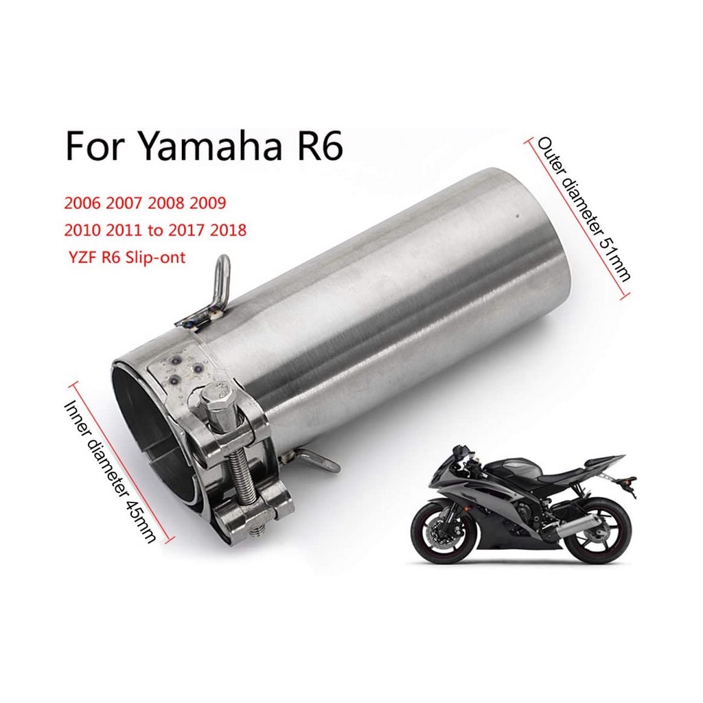 KOlightning Stainless Steel Mid Link Pipe For Yamaha YZF R6 / R6s 2006-2023 – Slip-On Fit For OEM Exhaust