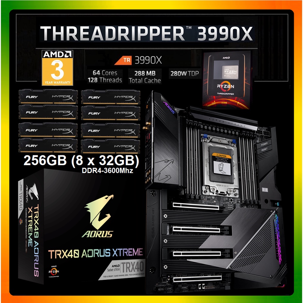 AMD Ryzen Threadripper 3960x 3970X 3990X TRX4 Processor or Options ...