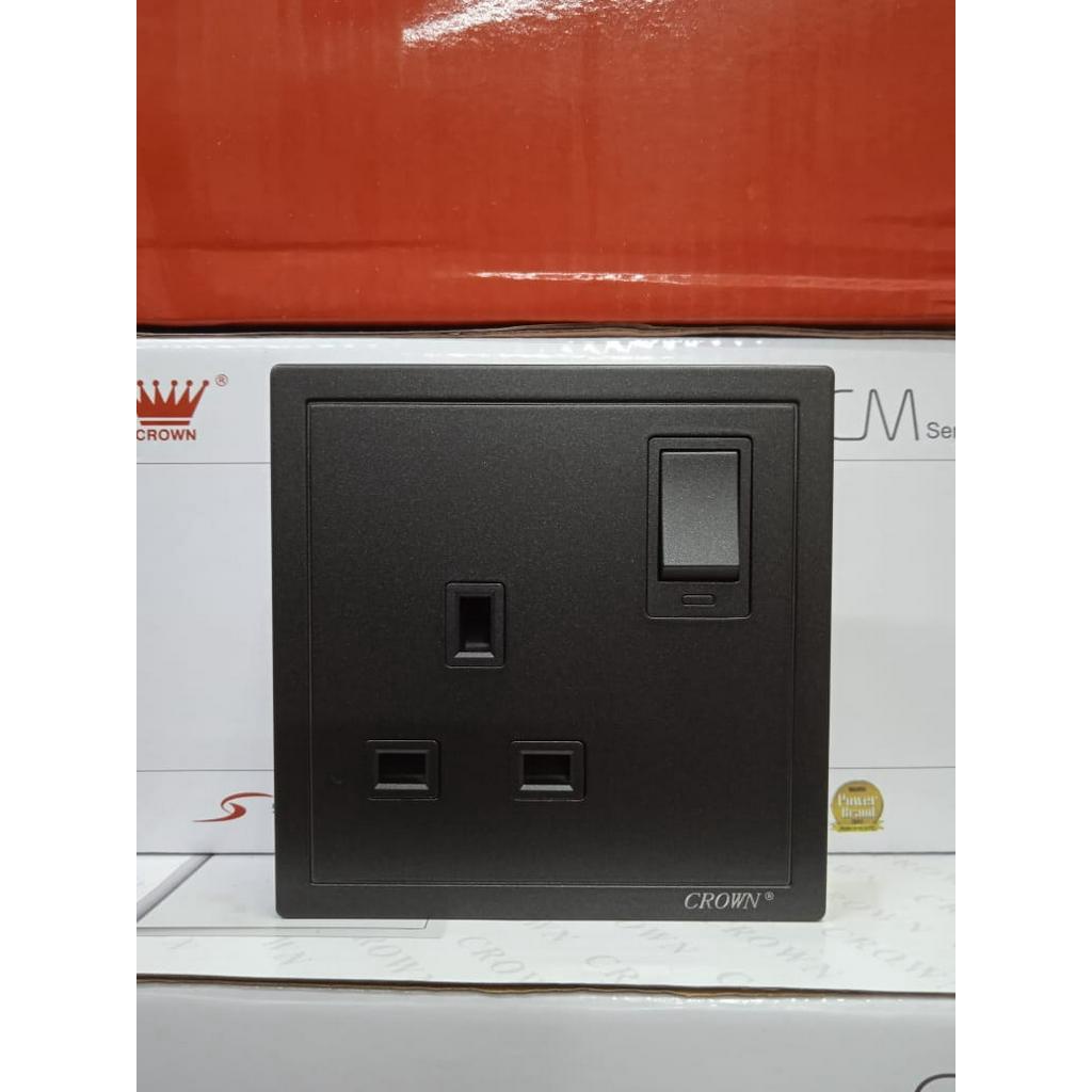 Crown Matt Black Switches And Socket Outlet Cm Series Sirim Approved Switch Socket Switch 3734