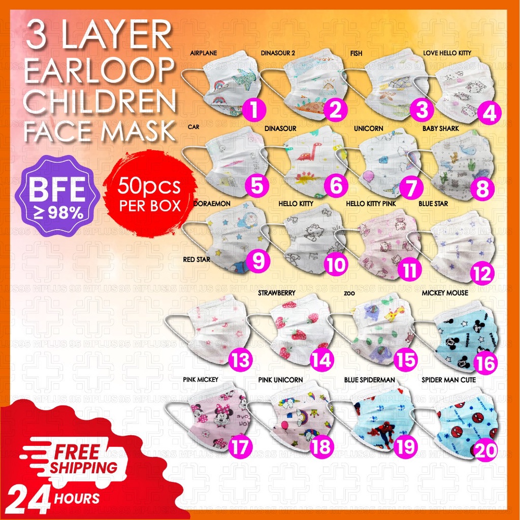 KIDS EARLOOP FACE MASK DESIGNS | Shopee Malaysia